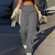 Women's High Waist Cargo Pants with Pockets