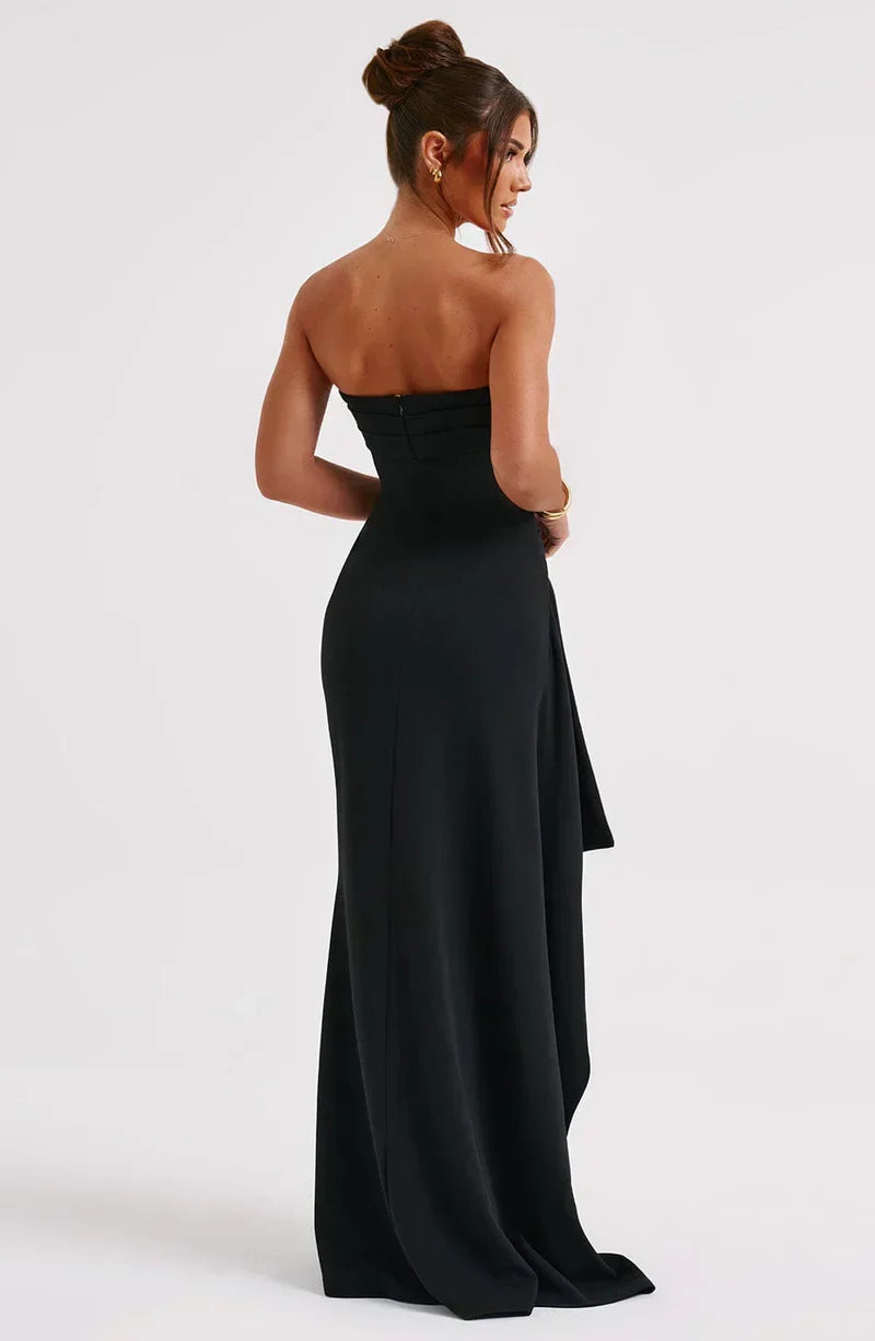 Luxury Strapless Gala Maxi Dress with High Slit for Women