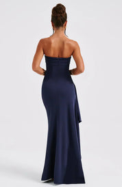 Luxury Strapless Gala Maxi Dress with High Slit for Women