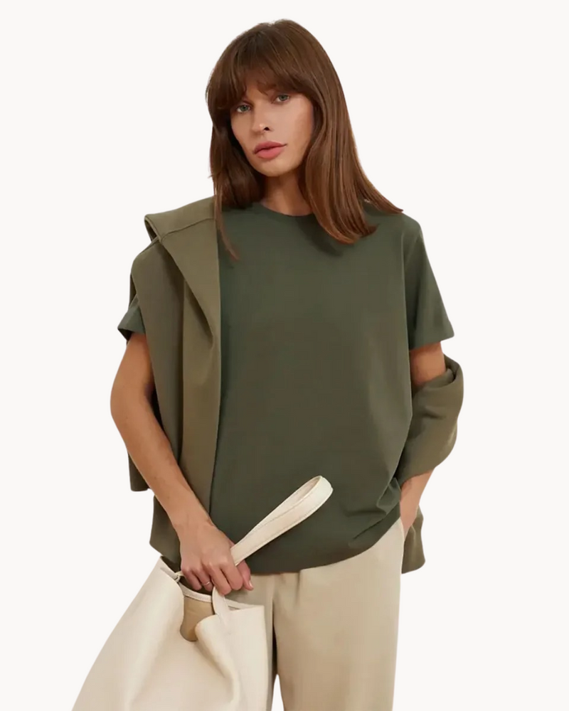Casual Women's T-Shirt with Timeless Design and Round Neck
