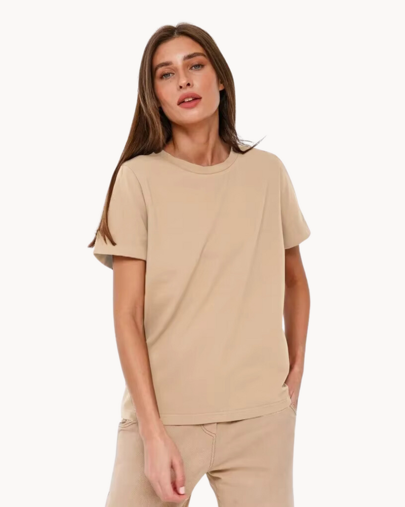 Casual Women's T-Shirt with Timeless Design and Round Neck