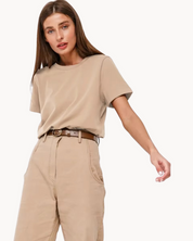 Casual Women's T-Shirt with Timeless Design and Round Neck