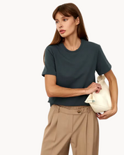 Casual Women's T-Shirt with Timeless Design and Round Neck