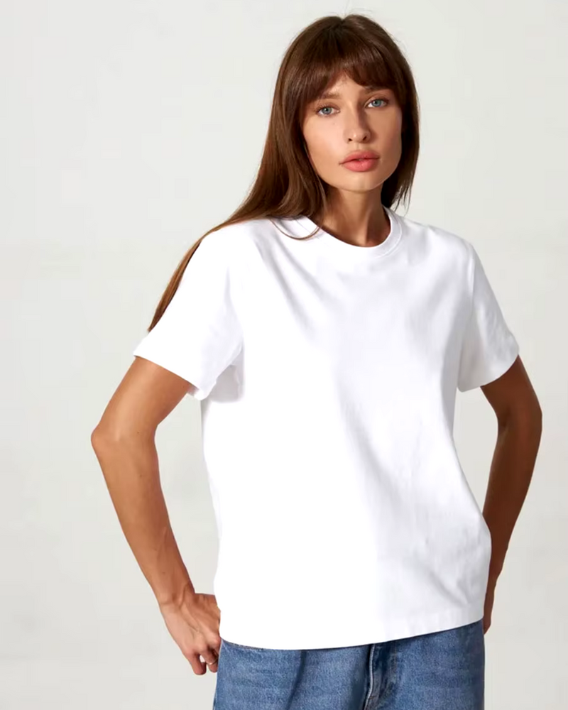 Casual Women's T-Shirt with Timeless Design and Round Neck