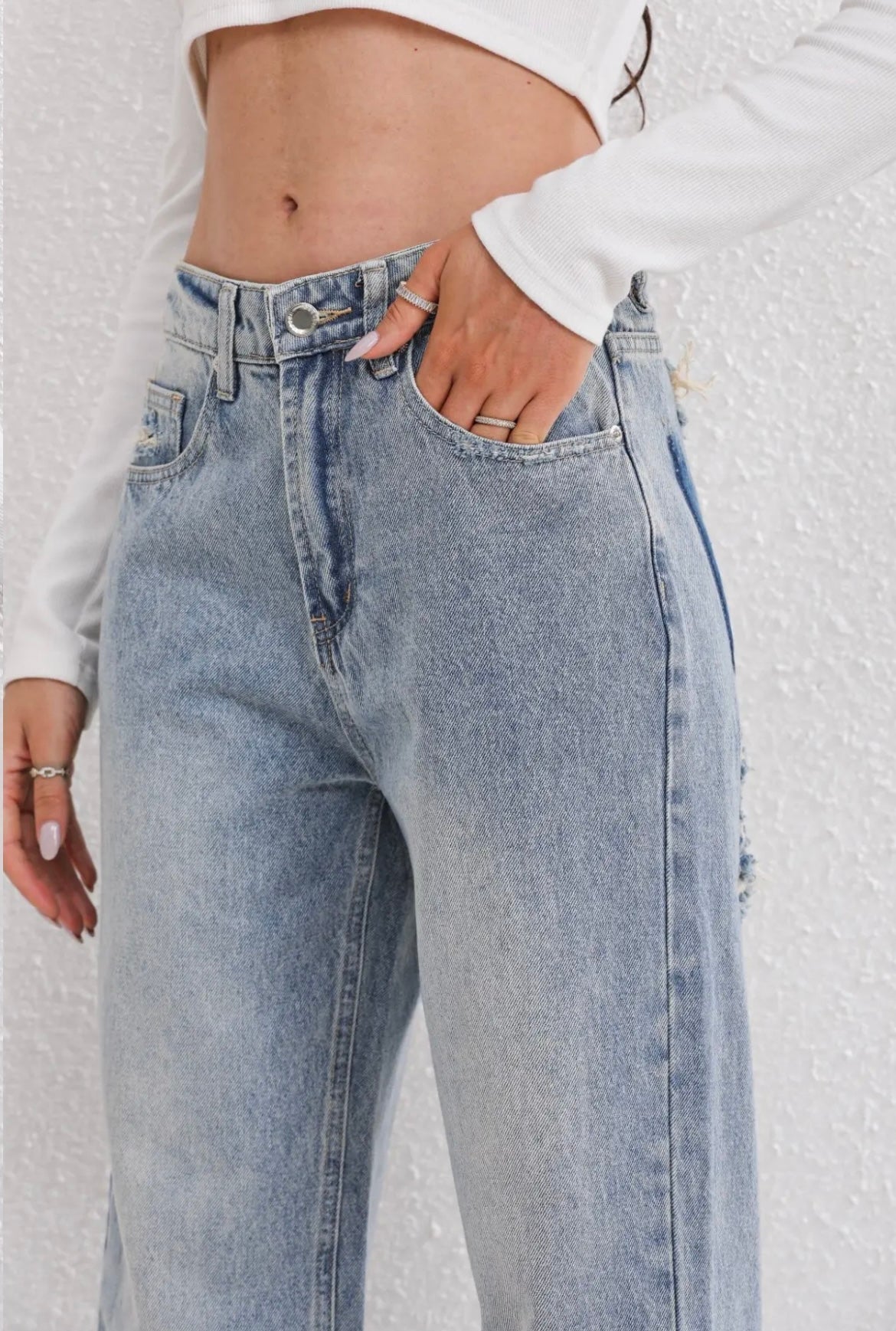 Maja - High Waist Jeans with Rips