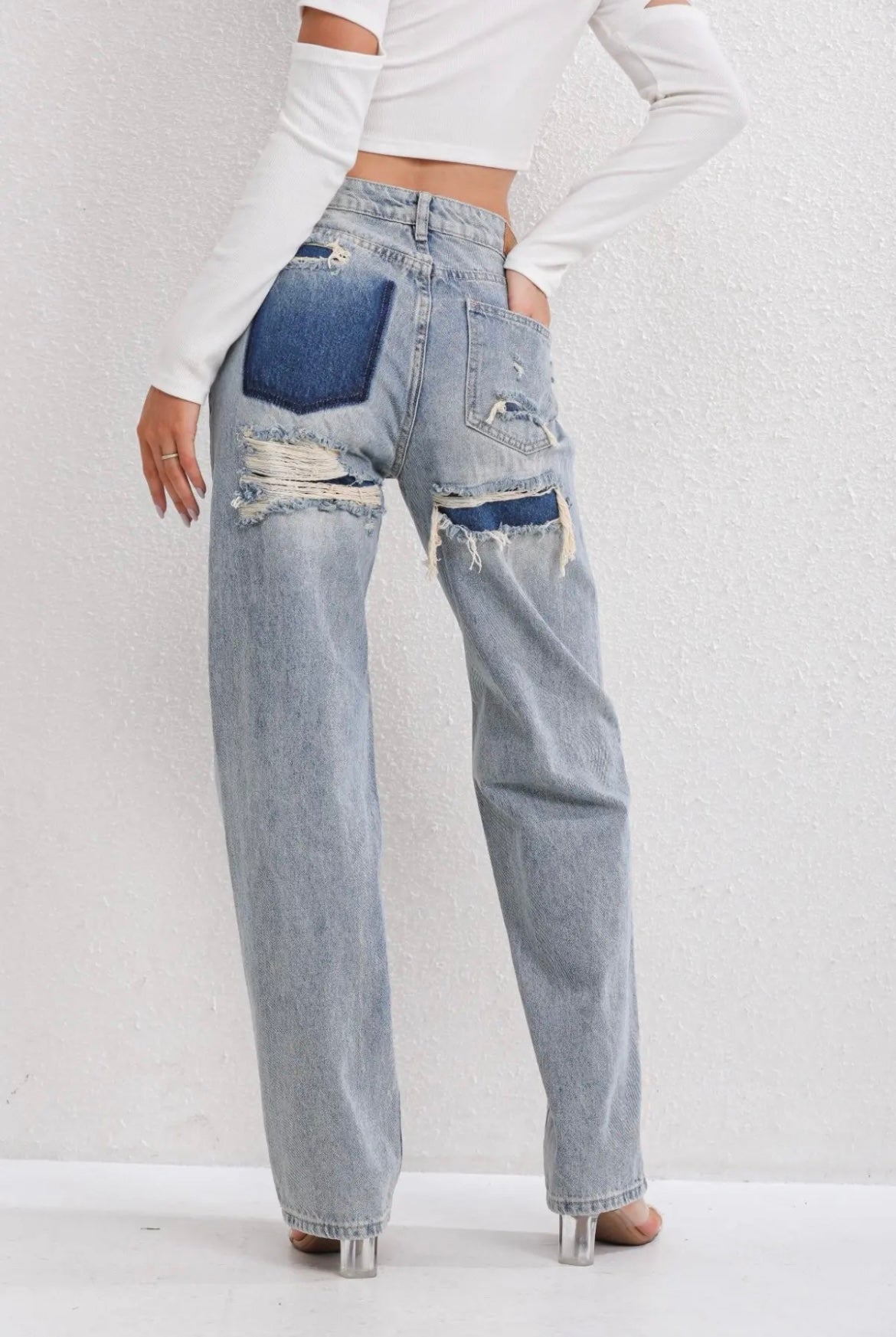 Maja - High Waist Jeans with Rips