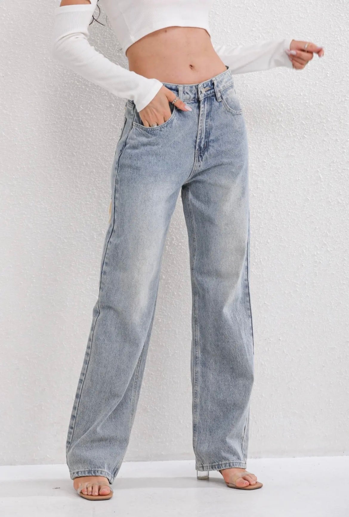 Maja - High Waist Jeans with Rips